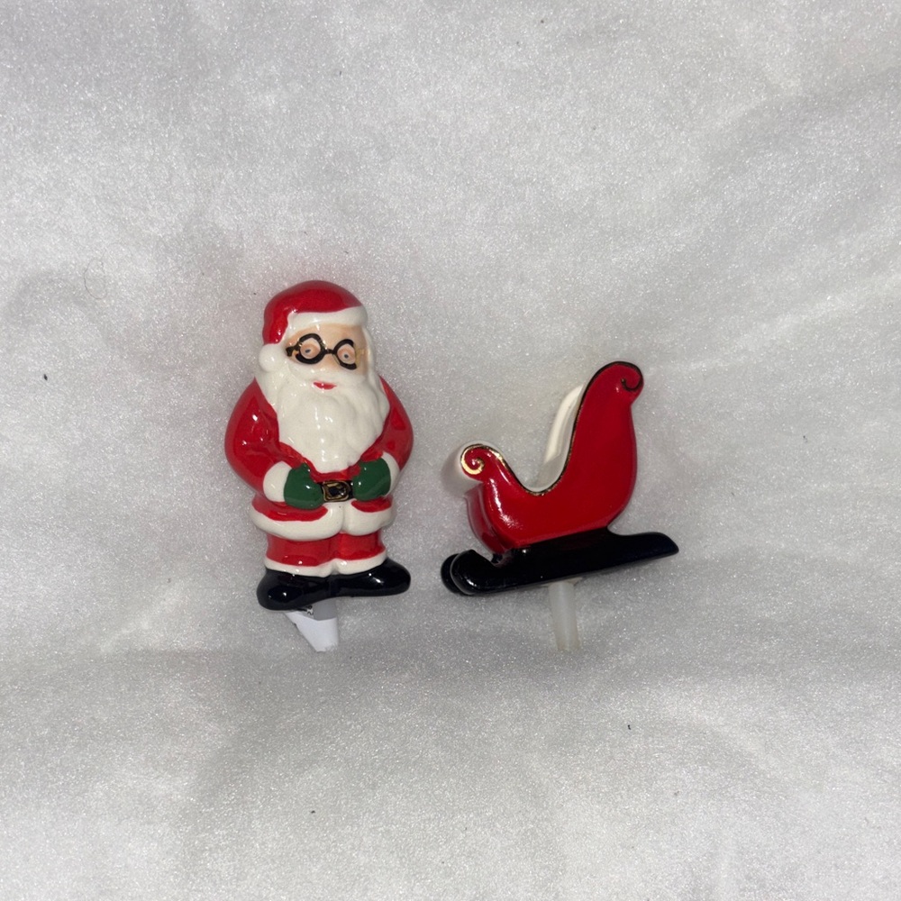 Santa and Sleigh Cake Toppers - Nora Fleming